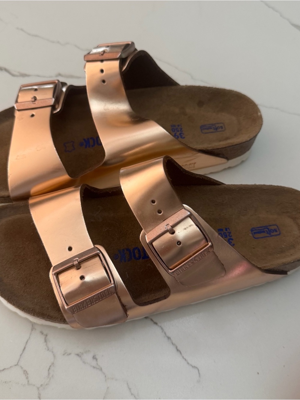 Birkenstock Arizona Metallic Copper Rose Sandals
